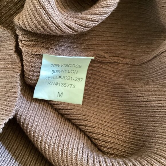 Olivaceous Sexy‎ Cut-Out Ribbed Knit Bodycon Dress Medium Mini Brown - Picture 3 of 8